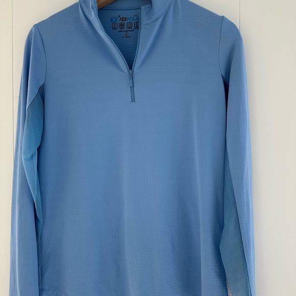 IBKUL Sky Blue Zip-Up Top - Picture 1 of 4